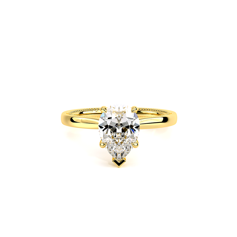 Pear Solitaire 14k Yellow Gold Engagement Ring - REN-SOL301