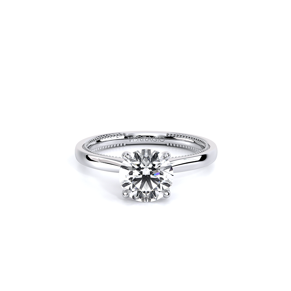 Round Solitaire 14k White Gold Engagement Ring - REN-SOL301