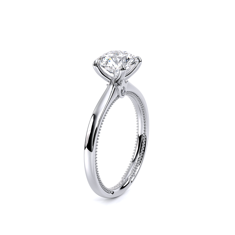 Round Solitaire 18k White Gold Engagement Ring - REN-SOL301