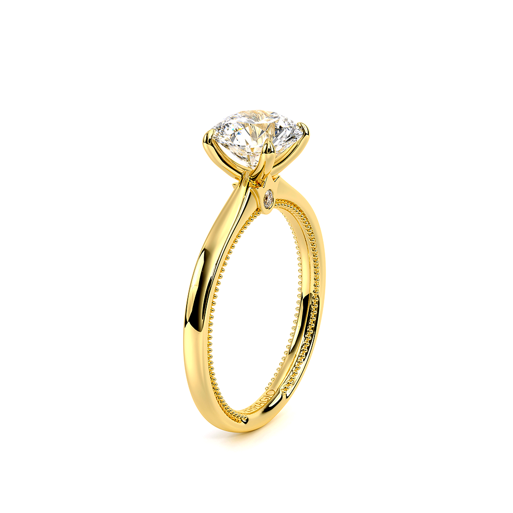 Round Solitaire 14k Yellow Gold Engagement Ring - REN-SOL301