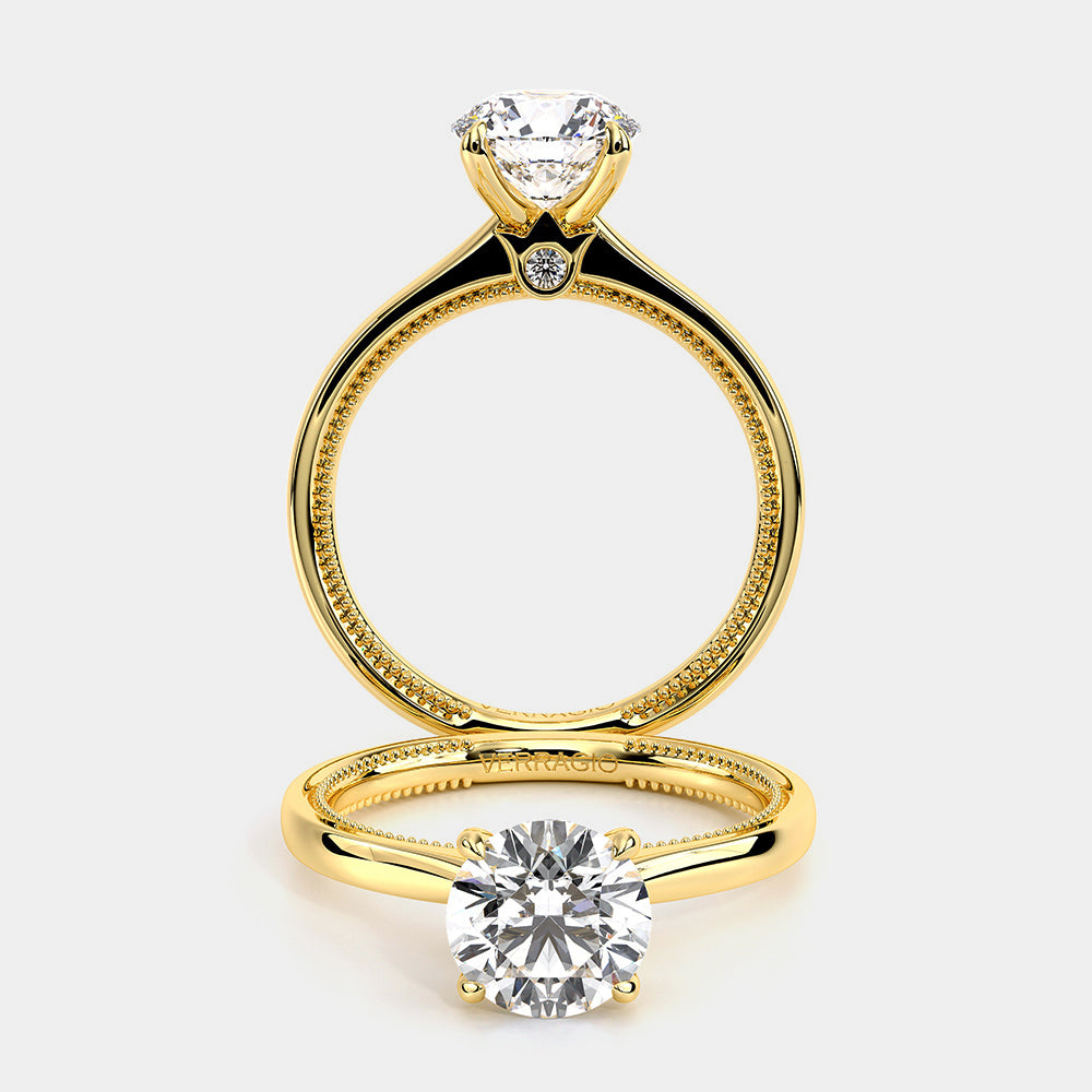 Round Solitaire 14k Yellow Gold Engagement Ring - REN-SOL301