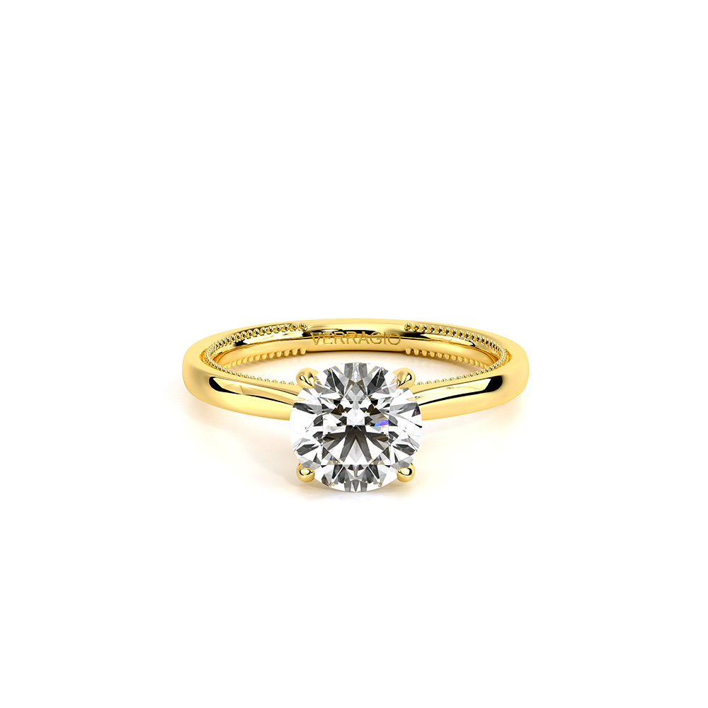 Round Solitaire 18k Yellow Gold Engagement Ring - REN-SOL301