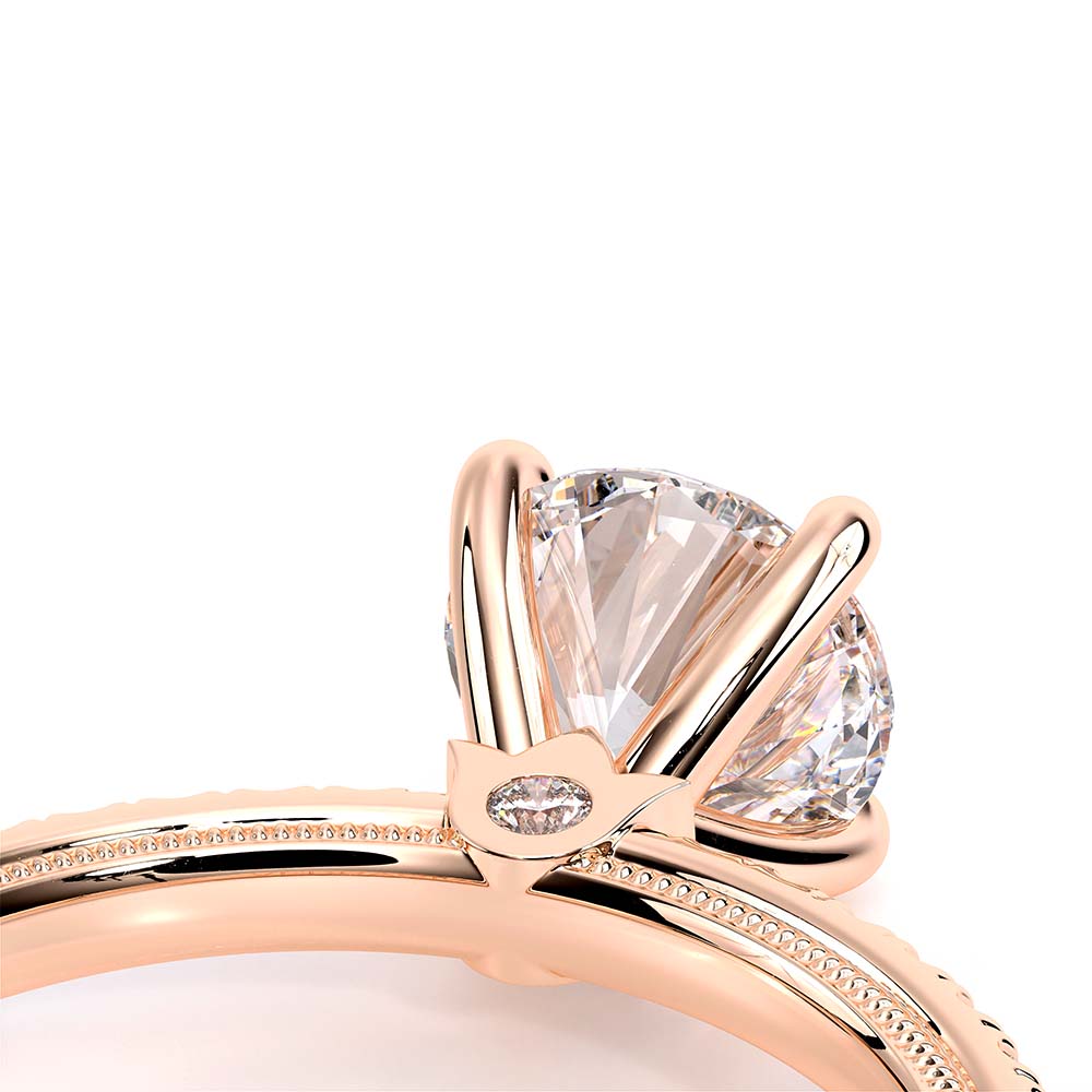 Round Solitaire 18k Rose Gold Engagement Ring - TR-120R4