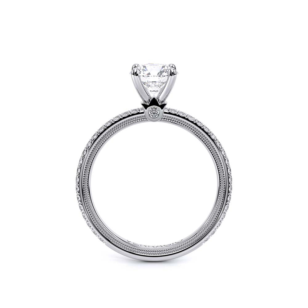 Round Solitaire 14k White Gold Engagement Ring - TR-120R4