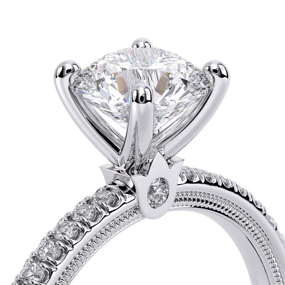 Round Solitaire 14k White Gold Engagement Ring - TR-120R4