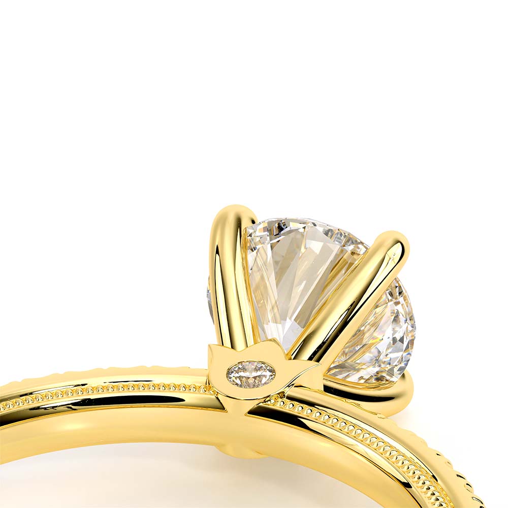 Round Solitaire 14k Yellow Gold Engagement Ring - TR-120R4