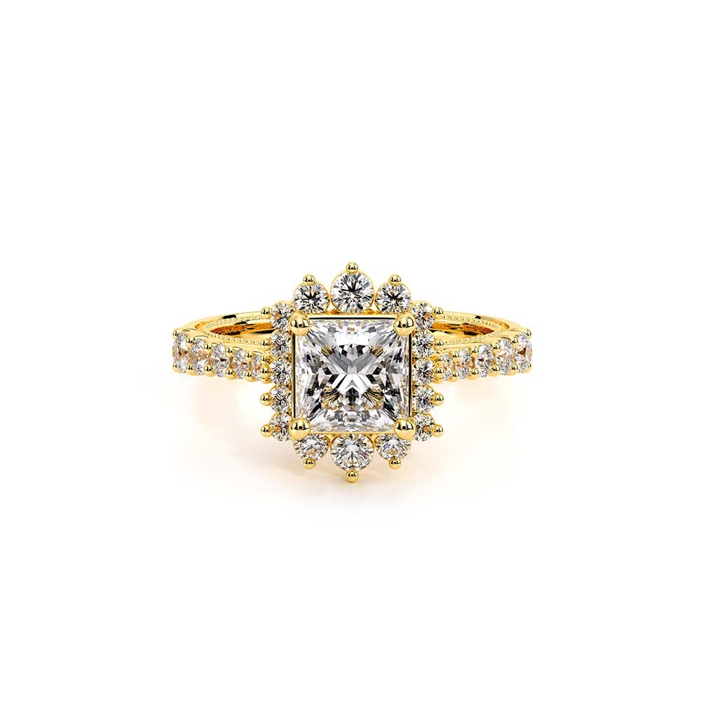 Princess Halo 14k Yellow Gold Engagement Ring - VEN-5084