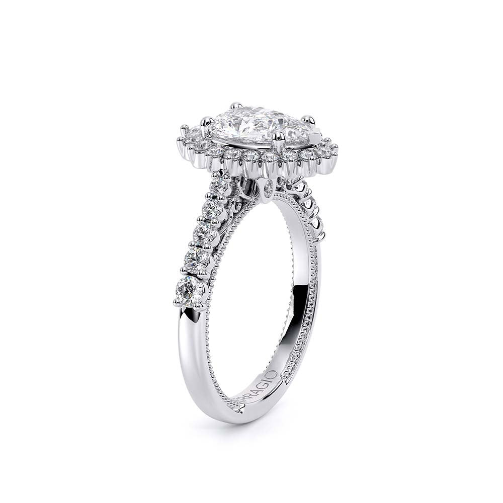 Pear Halo 14k White Gold Engagement Ring - VEN-5084