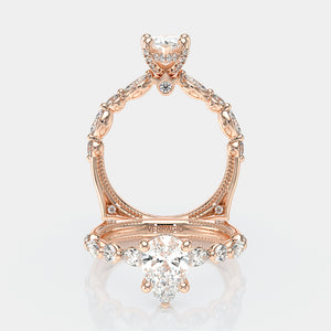 Pear Side Stone 14k Rose Gold Engagement Ring - VNG-2202