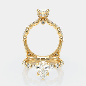 Pear Side Stone 14k Yellow Gold Engagement Ring - VNG-2202