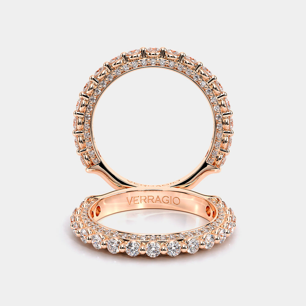 Modern Diamond Wedding Ring 14k Rose Gold - CTR-0488