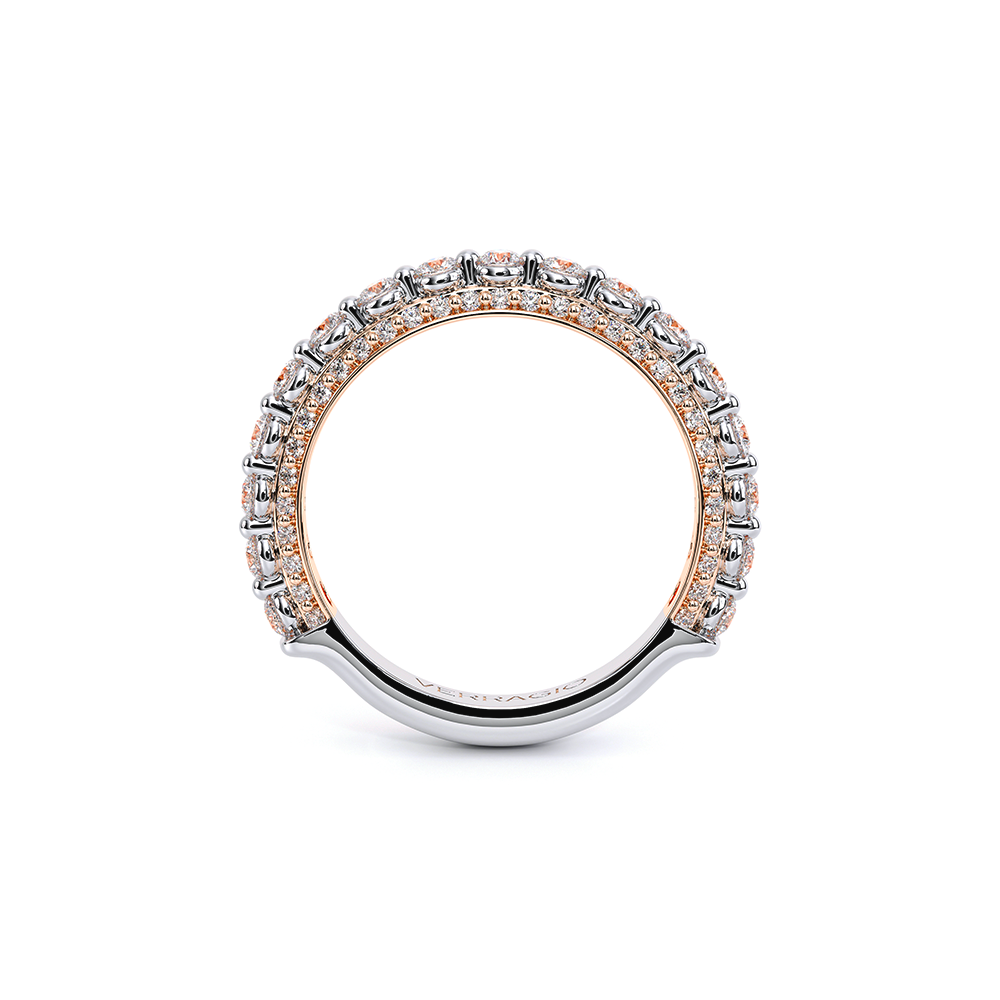 Modern Diamond Wedding Ring 14k White/Rose Gold - CTR-0488