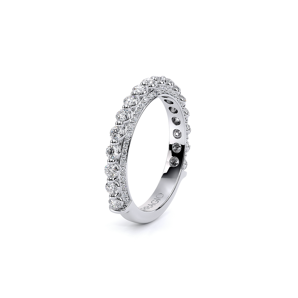 Modern Diamond Wedding Ring 14k White Gold - CTR-0488