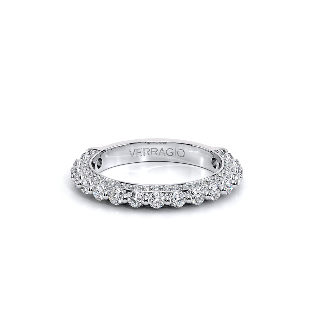 Modern Diamond Wedding Ring 14k White Gold - CTR-0488