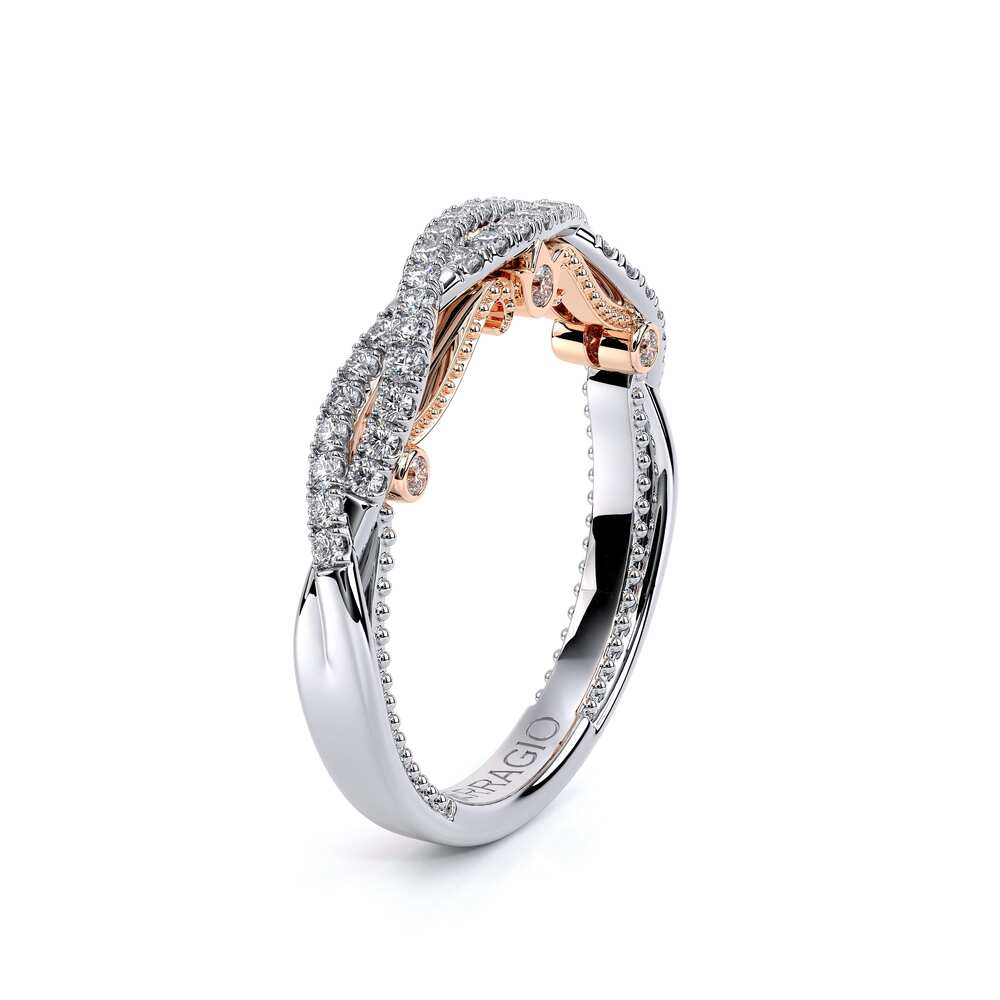 Vintage Diamond Accent Wedding Ring 18k White/Rose Gold - INS-7060