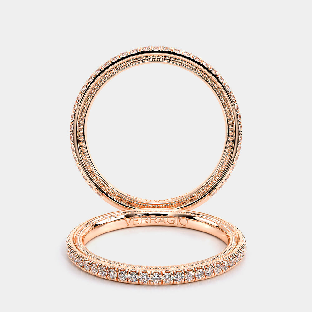 Classic Pavé Diamond Wedding Ring 18k Rose Gold - TR-120