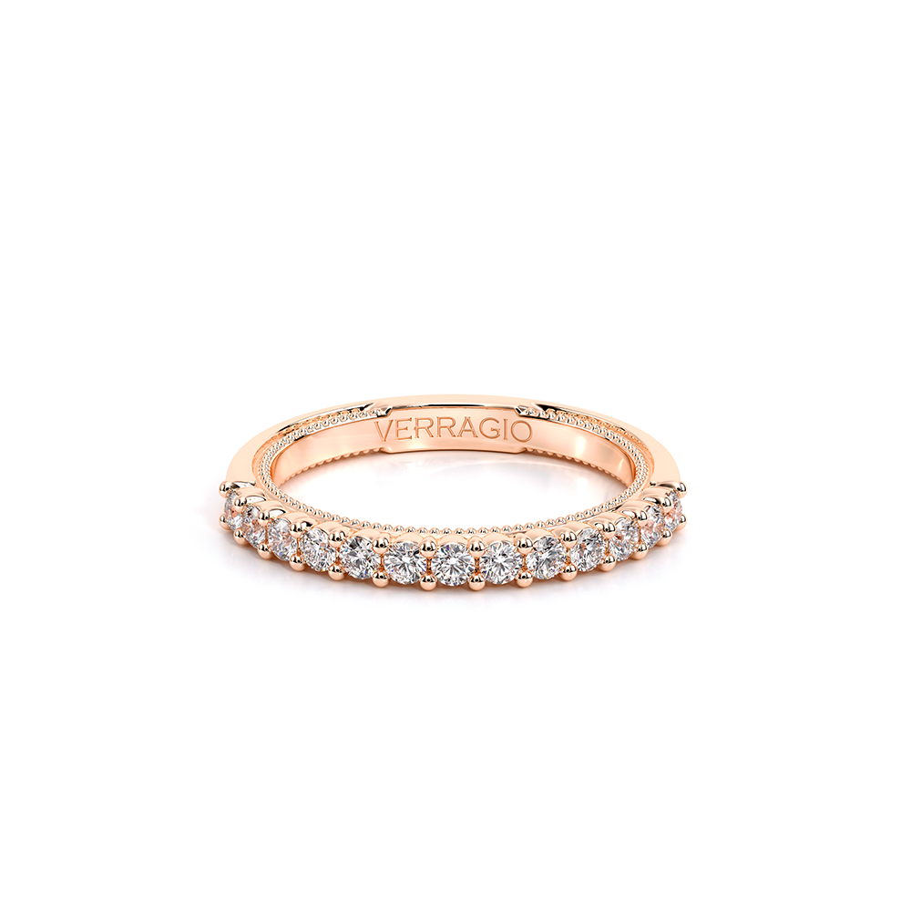 Diamond Wedding Ring 14k Rose Gold - VEN-5084