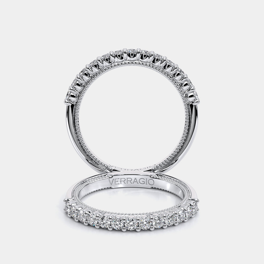 Diamond Wedding Ring 14k White Gold - VEN-5084