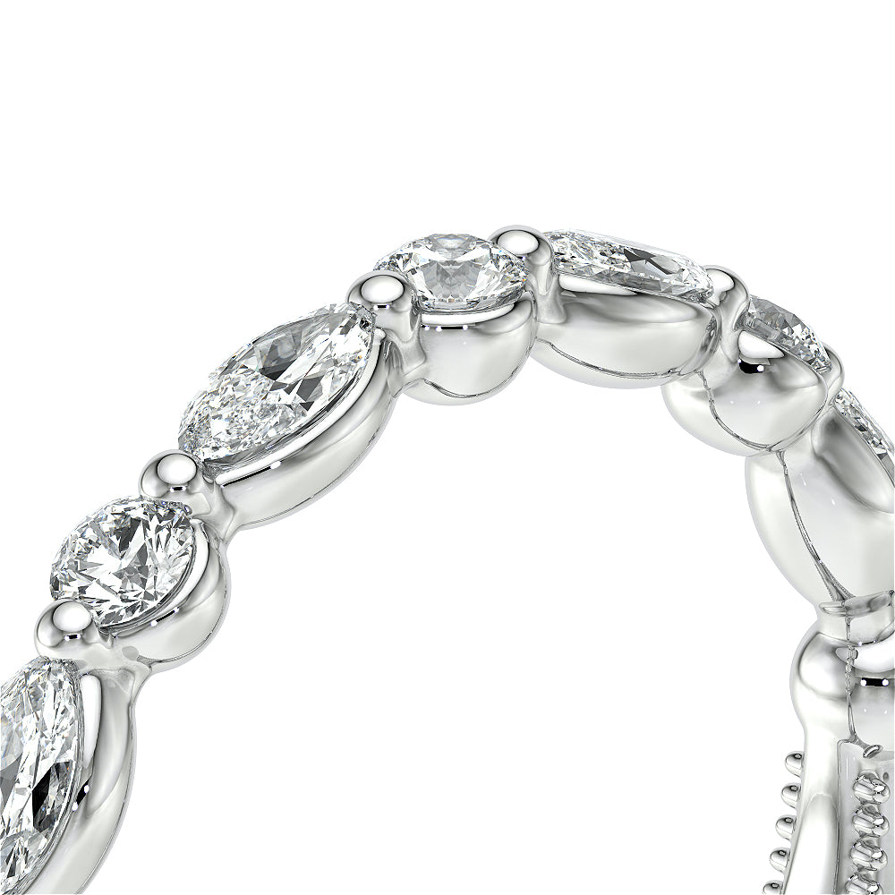 Vintage Diamond Wedding Ring 18k White Gold - VNG-2202