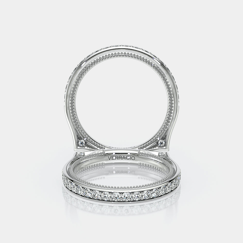 Channel Set Diamond Wedding Ring Platinum - VNG-2207