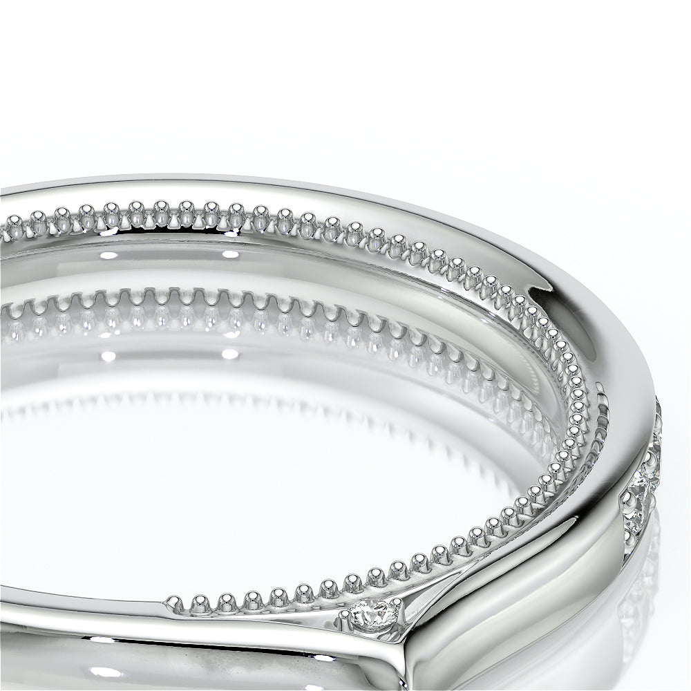 Channel Set Diamond Wedding Ring Platinum - VNG-2207