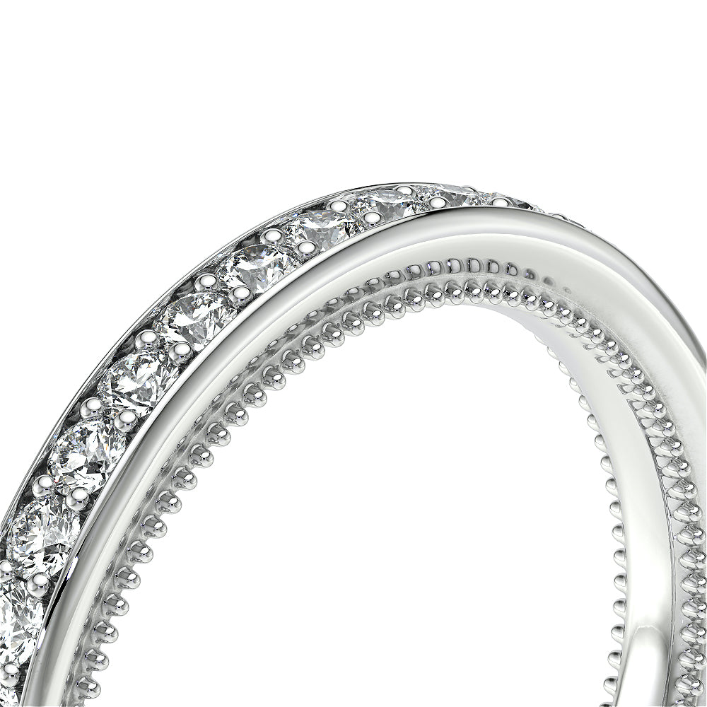 Channel Set Diamond Wedding Ring Platinum - VNG-2207