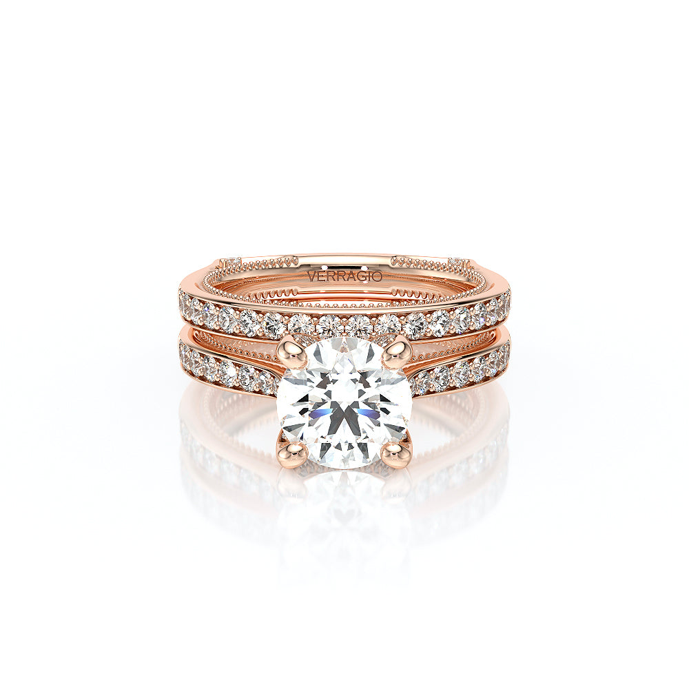 Channel Set Diamond Wedding Ring 14k Rose Gold - VNG-2207