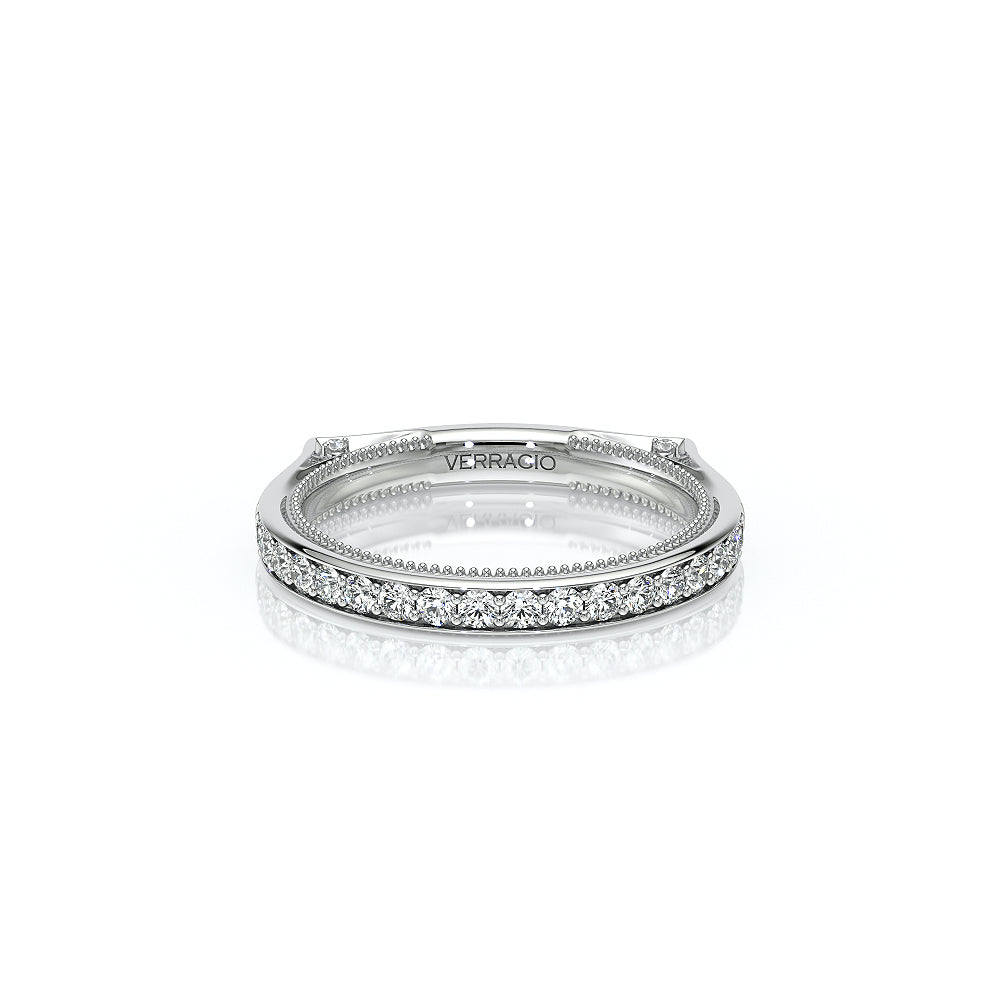 Channel Set Diamond Wedding Ring 18k White Gold - VNG-2207