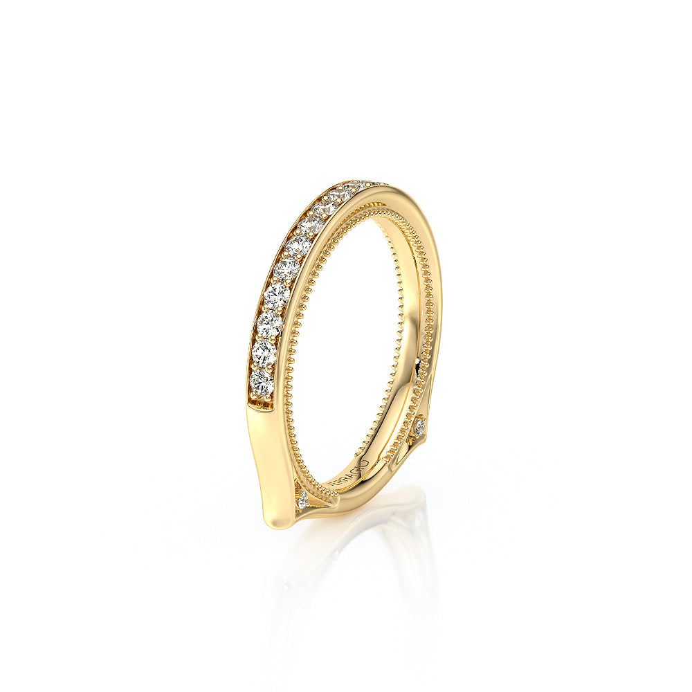 Channel Set Diamond Wedding Ring 14k Yellow Gold - VNG-2207