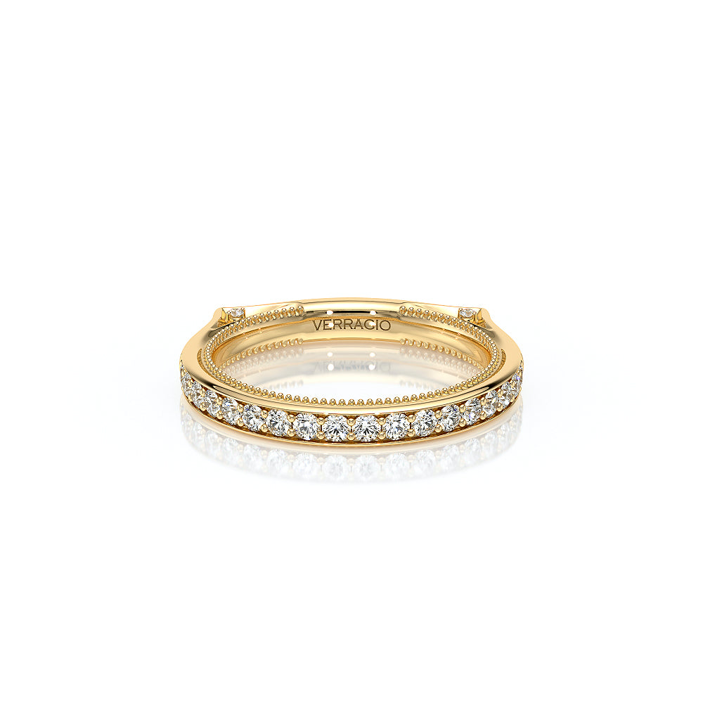 Channel Set Diamond Wedding Ring 18k Yellow Gold - VNG-2207