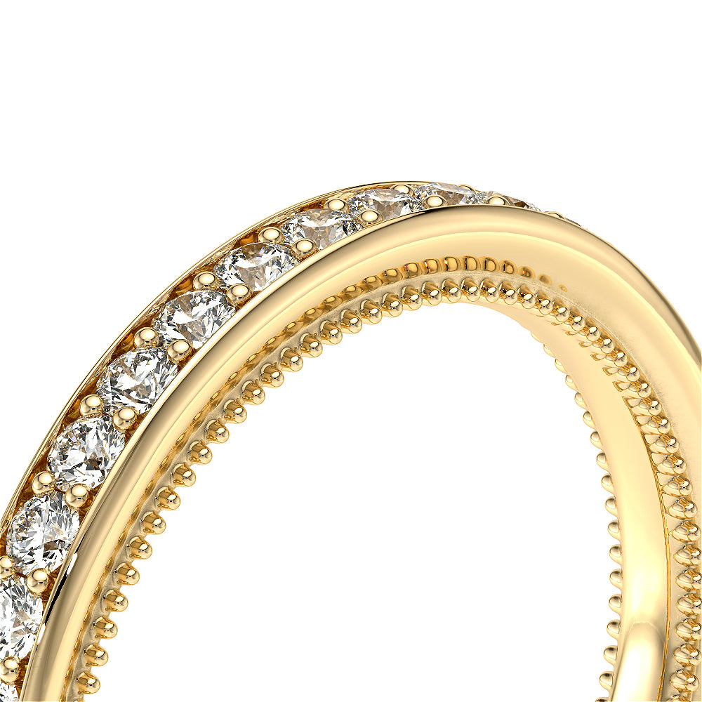 Channel Set Diamond Wedding Ring 18k Yellow Gold - VNG-2207