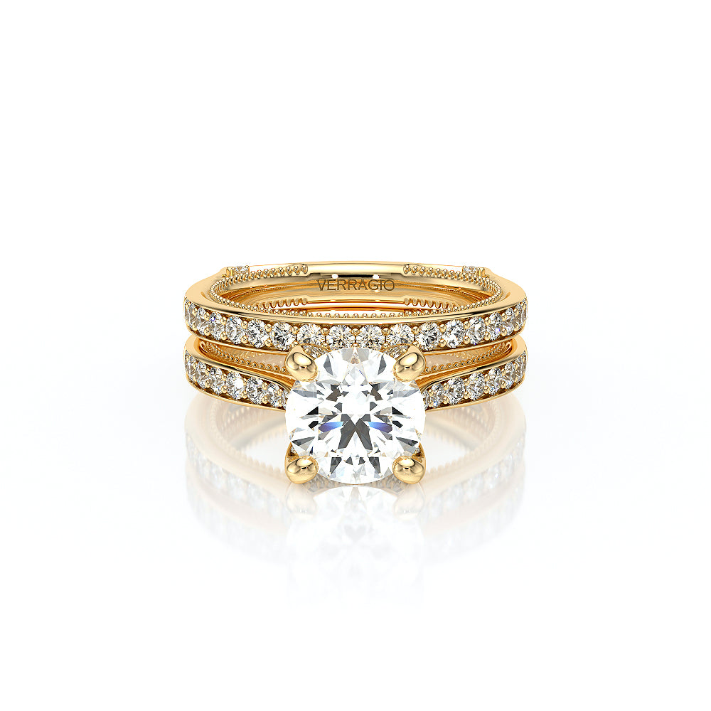 Channel Set Diamond Wedding Ring 18k Yellow Gold - VNG-2207