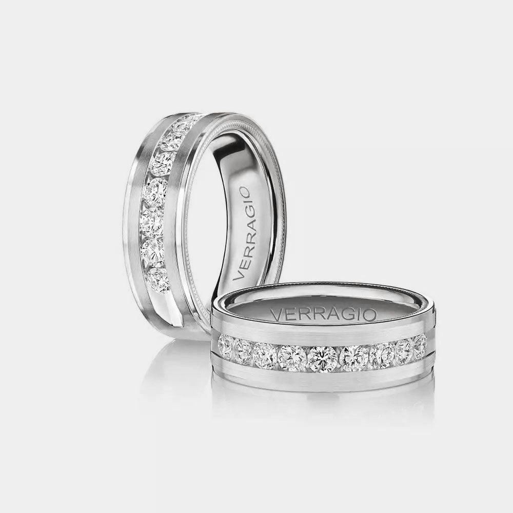 Modern Diamond Wedding Ring 14k White Gold - VWRD-7704