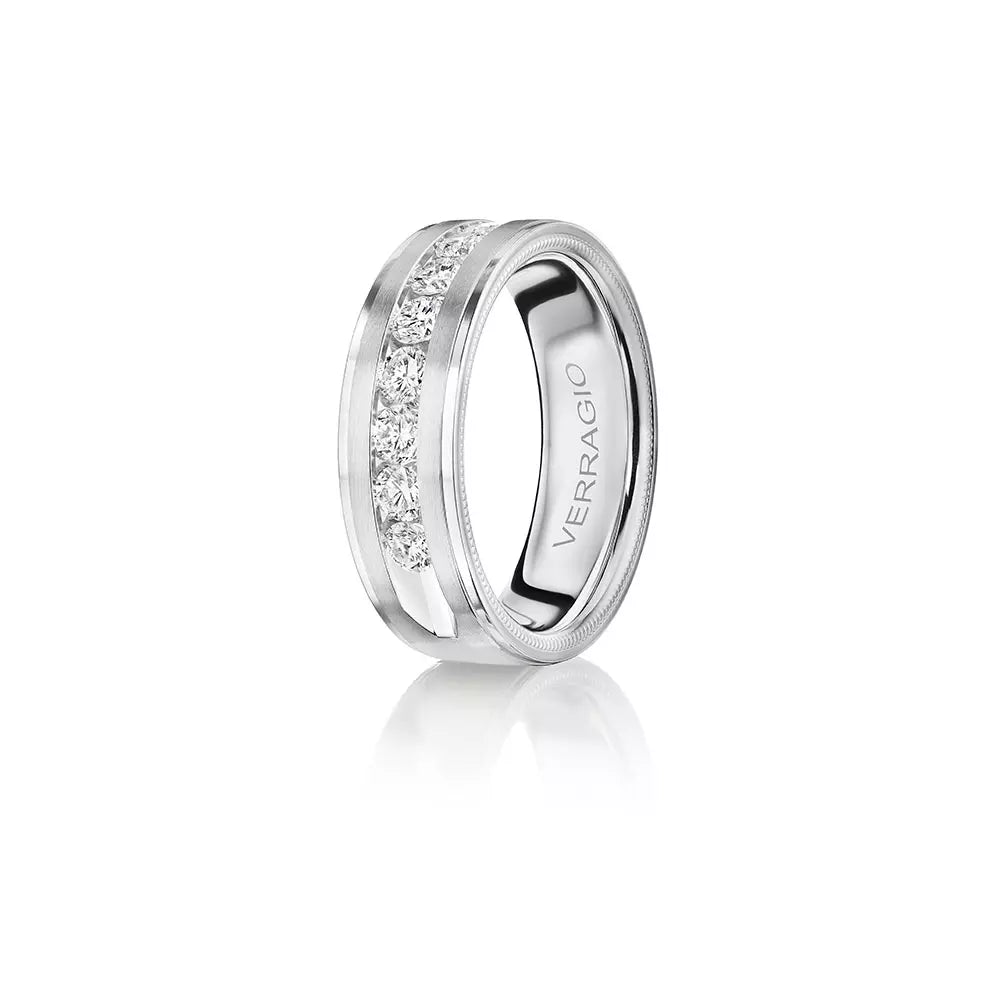 Modern Diamond Wedding Ring 14k White Gold - VWRD-7704