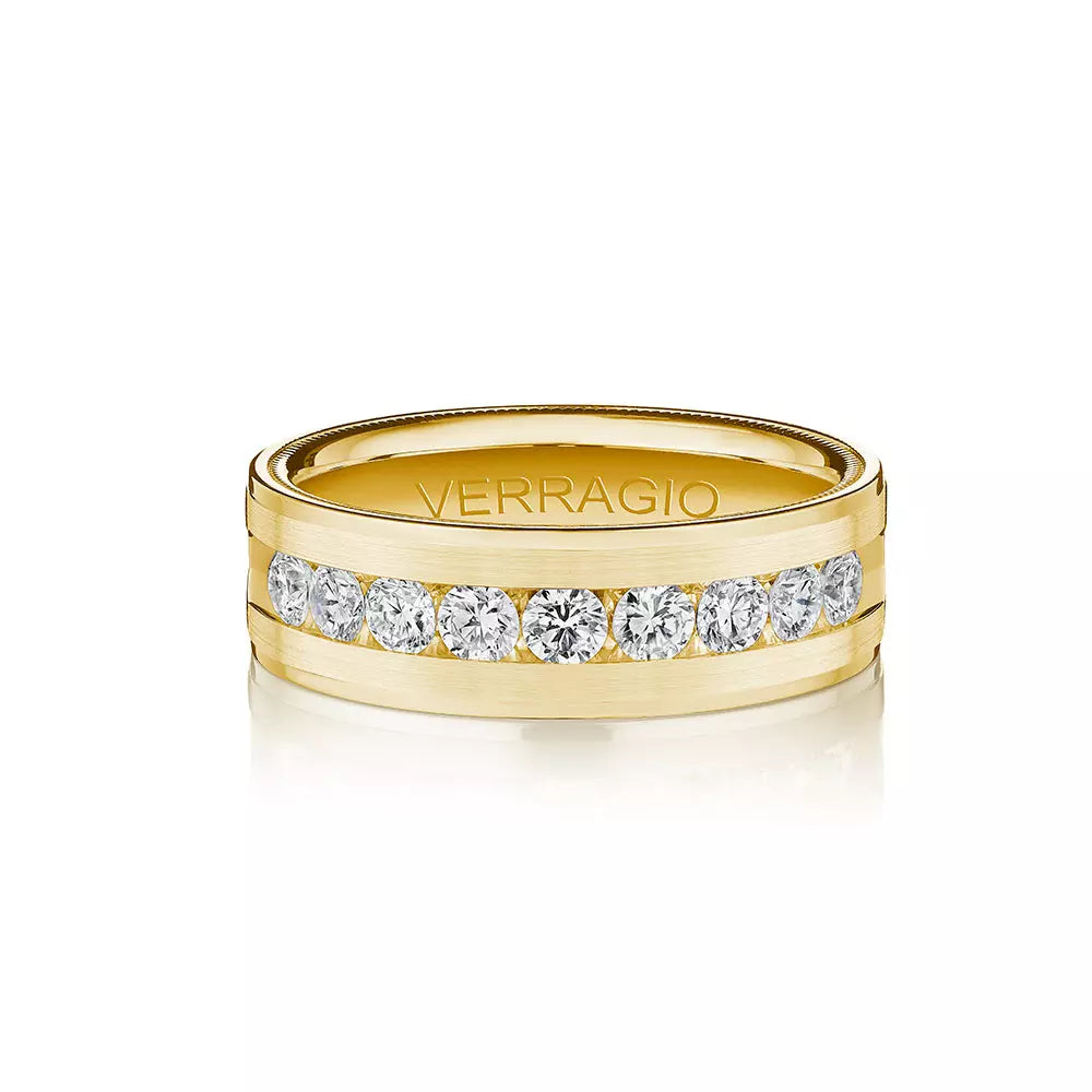 Modern Diamond Wedding Ring 18k Yellow Gold - VWRD-7704