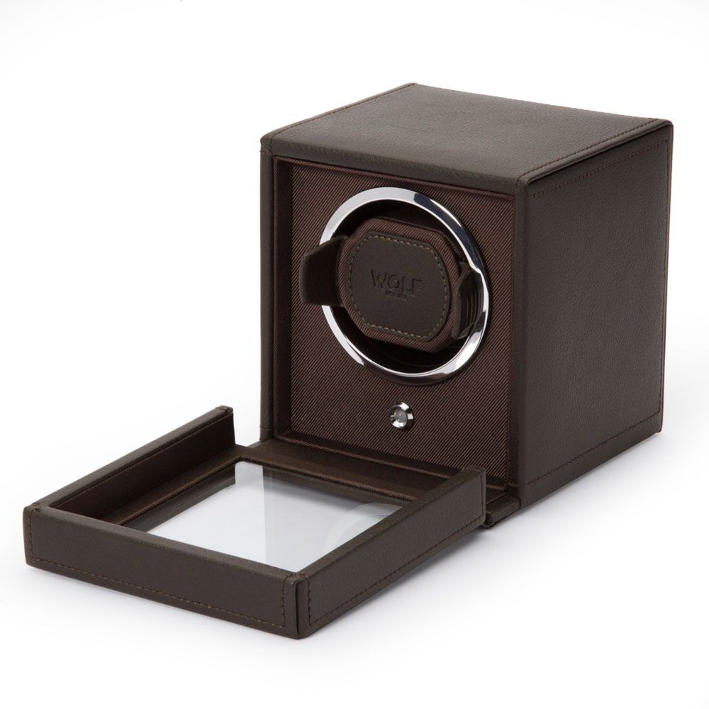 Cub Single Watch Winder - Brown Vegan Leather