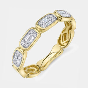 Aleera Yellow Gold Baguette Diamond Ring