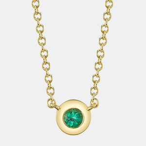 Bailey Yellow Gold Emerald Bezel Necklace