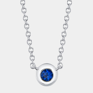 Bailey White Gold Sapphire Bezel Necklace