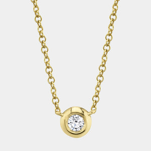 Bailey Yellow Gold Diamond Bezel Necklace