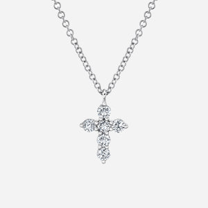 Gia White Gold Diamond Cross Necklace