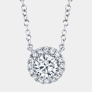 Eden White Gold Diamond Halo Necklace