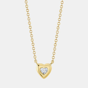 Bailey Yellow Gold Diamond Heart Bezel Necklace