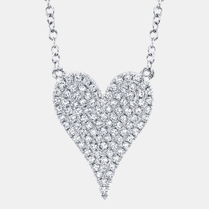 Kate White Gold Diamond Pavé Heart Necklace
