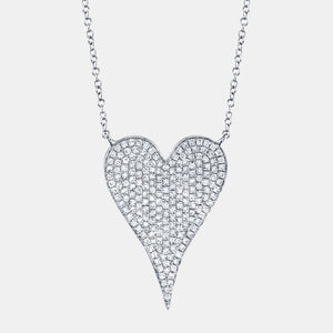 Kate White Gold Diamond Heart Necklace