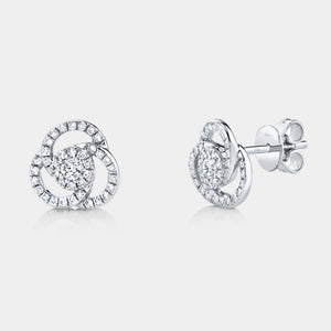 Eden White Gold Diamond Love Knot Stud Earrings