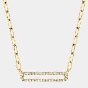 Kate Yellow Gold Diamond Paperclip Link Necklace