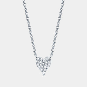 Kate White Gold Petite Diamond Heart Necklace