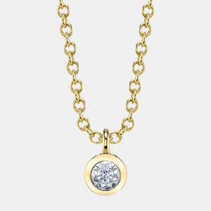 Stella Yellow Gold Diamond Bezel Necklace