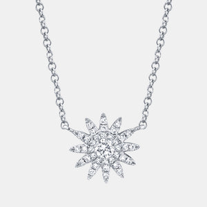 Kate White Gold Diamond Starburst Necklace